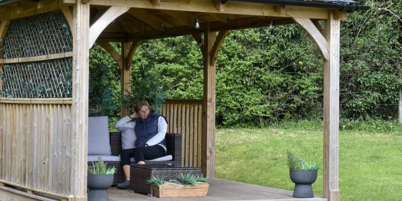 Southwell Retreat Glamping Pods wooden gazebo