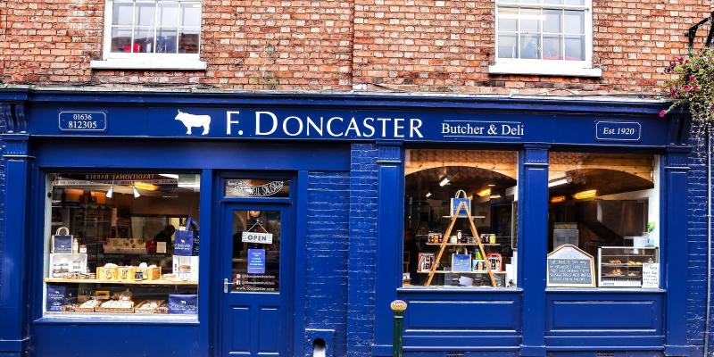 F Doncasters Butchers shop entrance