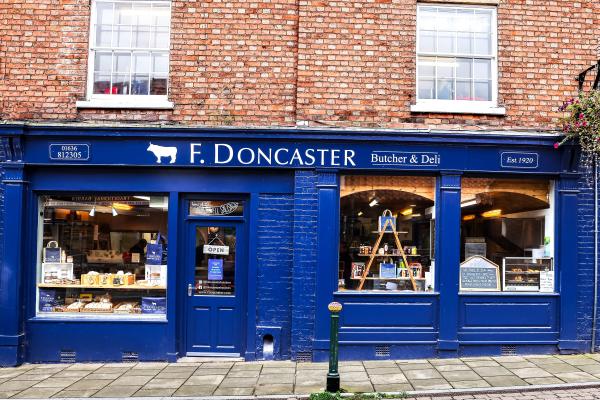 F Doncasters Butchers shop entrance